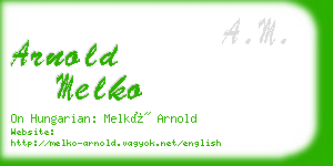 arnold melko business card